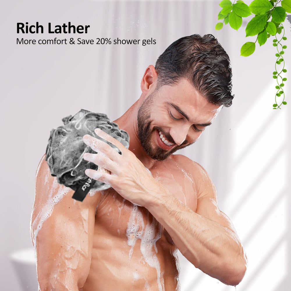 Bathflor ensemble 4 éponges luffa généreuses pour une routine complète.