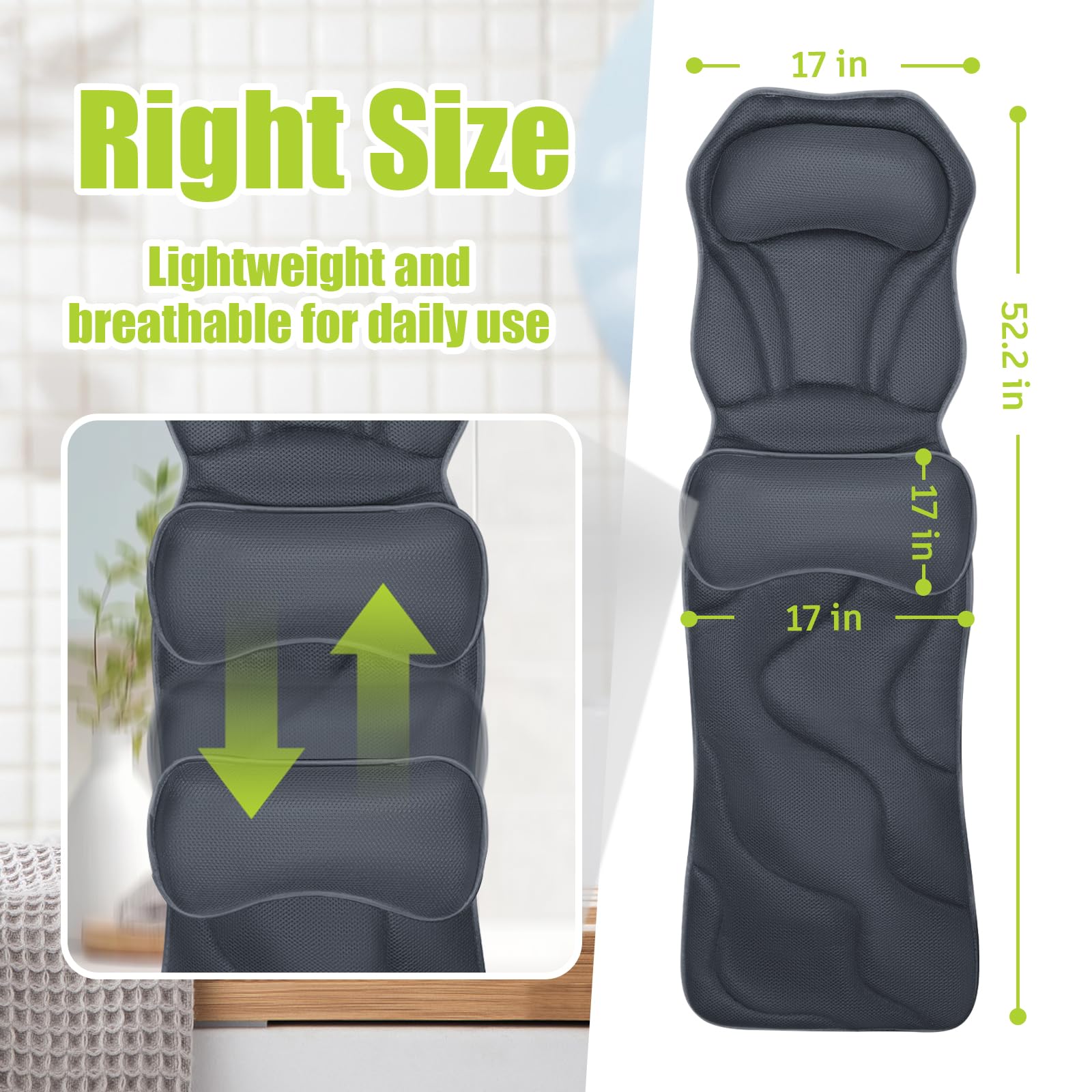 Coussin Bathland avec soutien tête-dos-lombaire pour détente