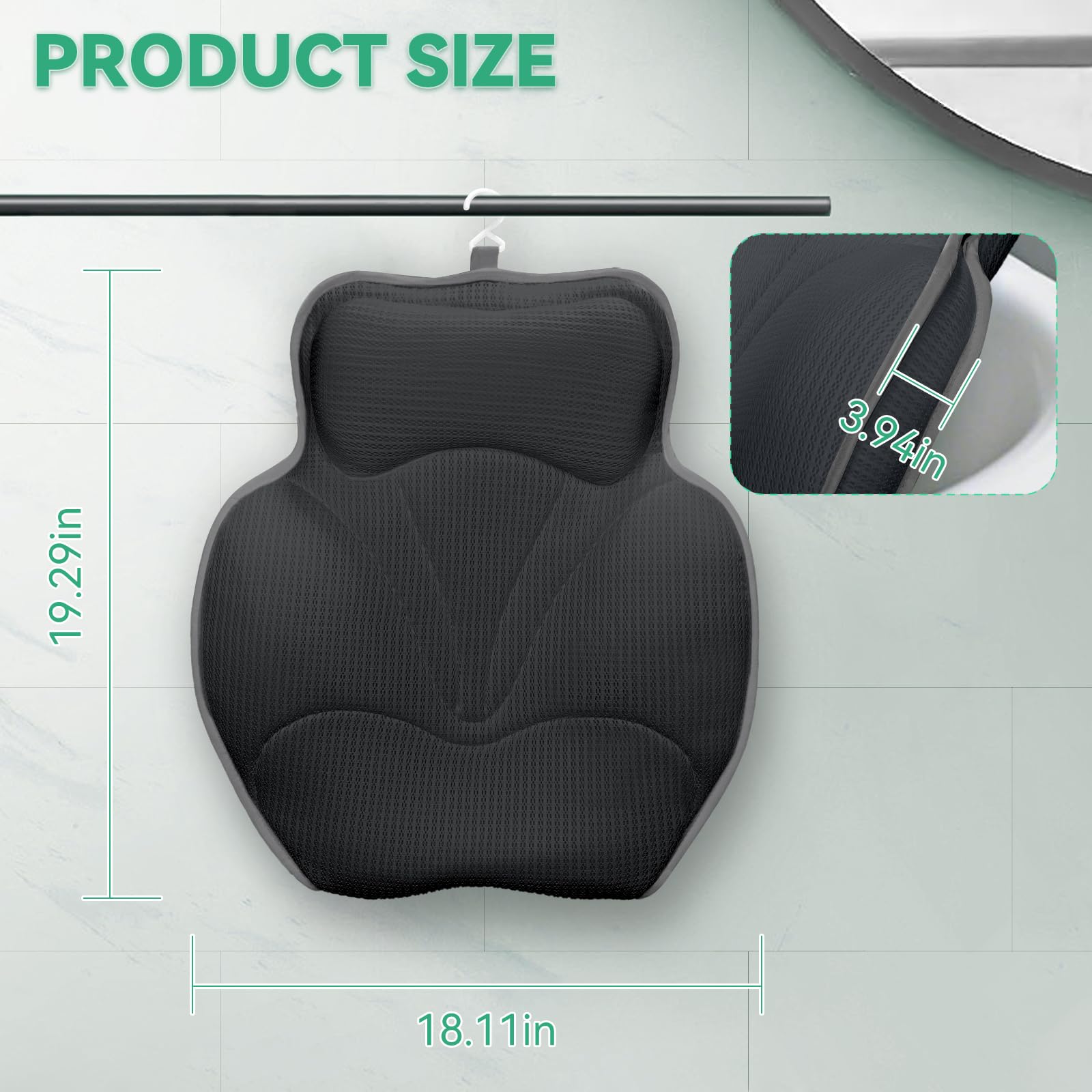 Bathland oreiller baignoire lavable en machine pour un entretien simple.