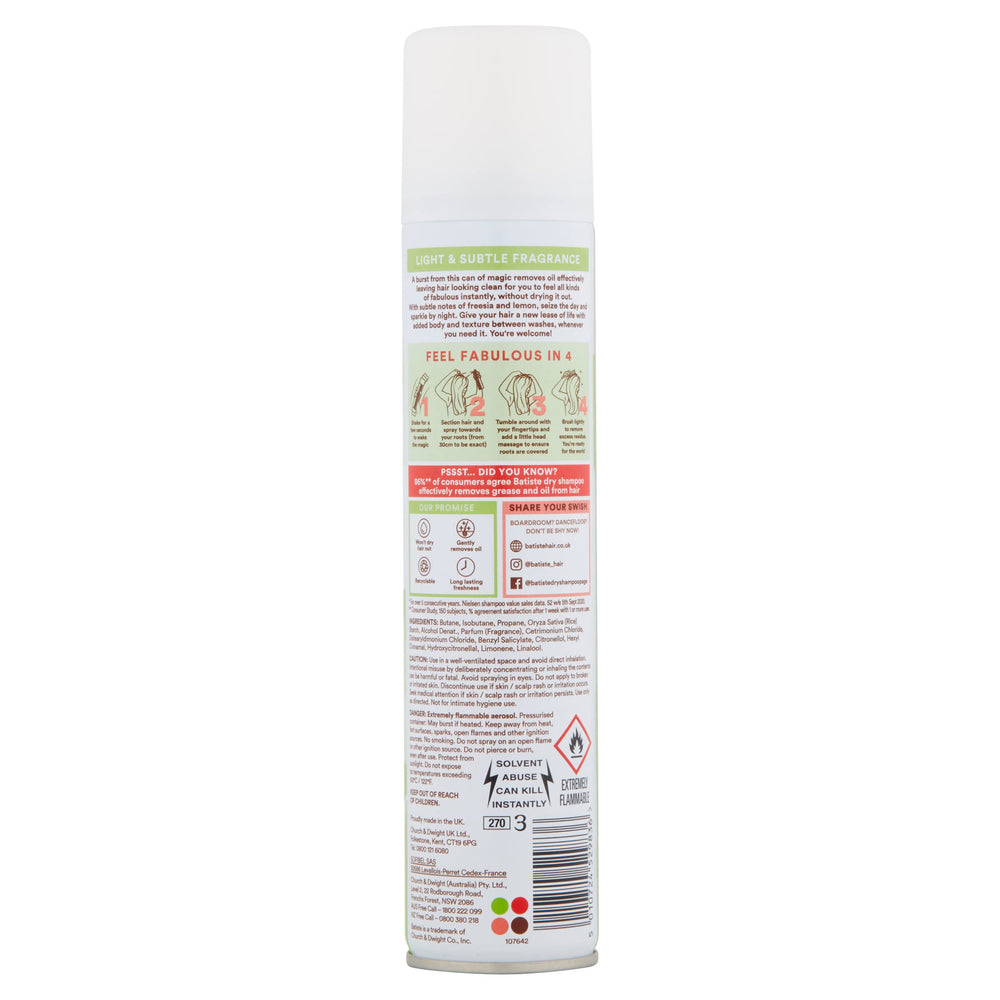 Batiste Bare avant/après comparaison rapide des cheveux