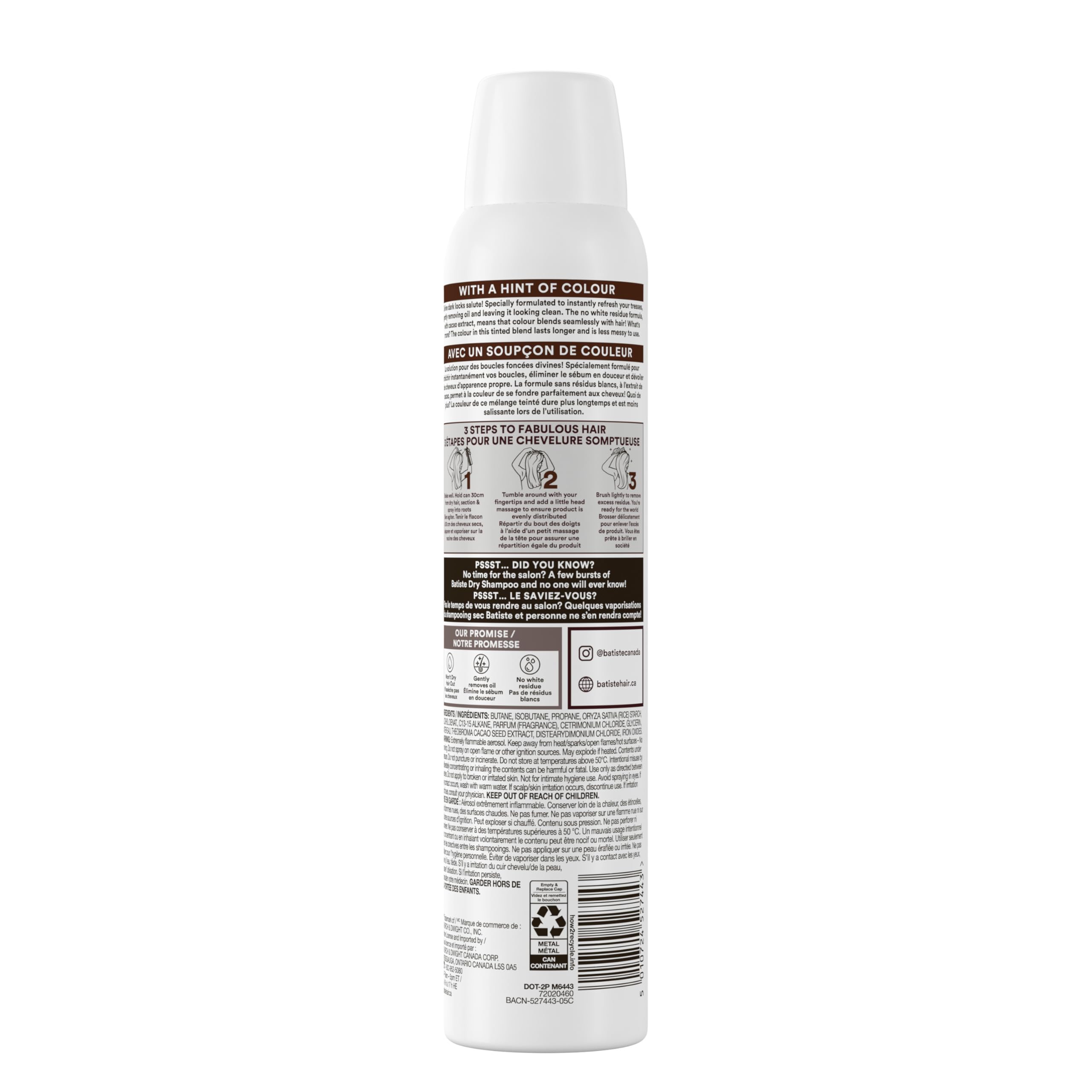 Batiste Divine Dark – couleur intégrée qui se fond avec les cheveux foncés.