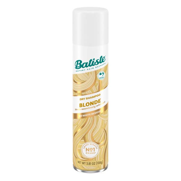 Batiste Brilliant Blonde spray in action revives hair between washes.