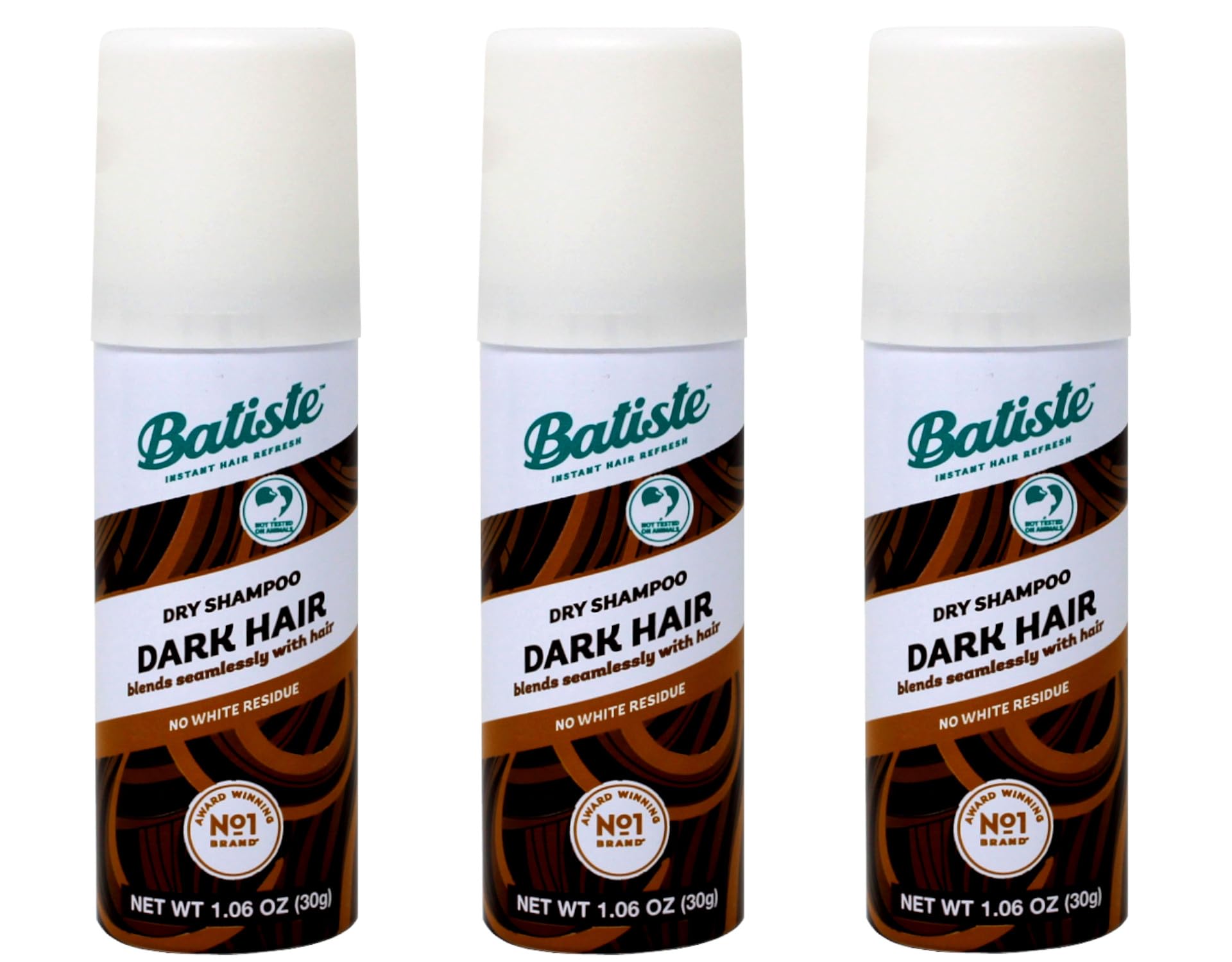 Batiste Dry Shampoo Dark mini-bouteille pour une fraîcheur rapide en déplacement.