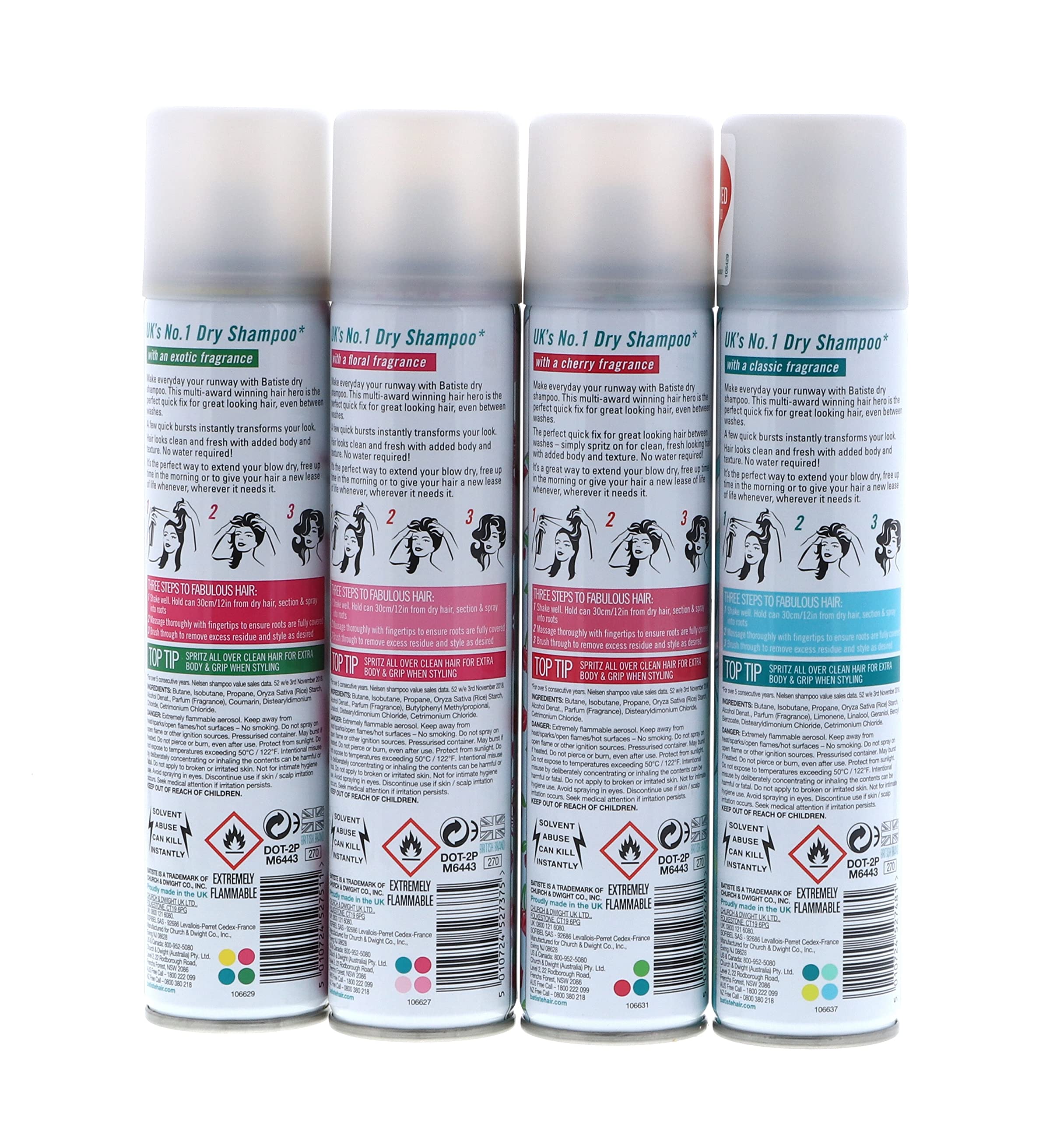 Batiste Ensemble Quatre-pack : coffret pratique pour varier les parfums.