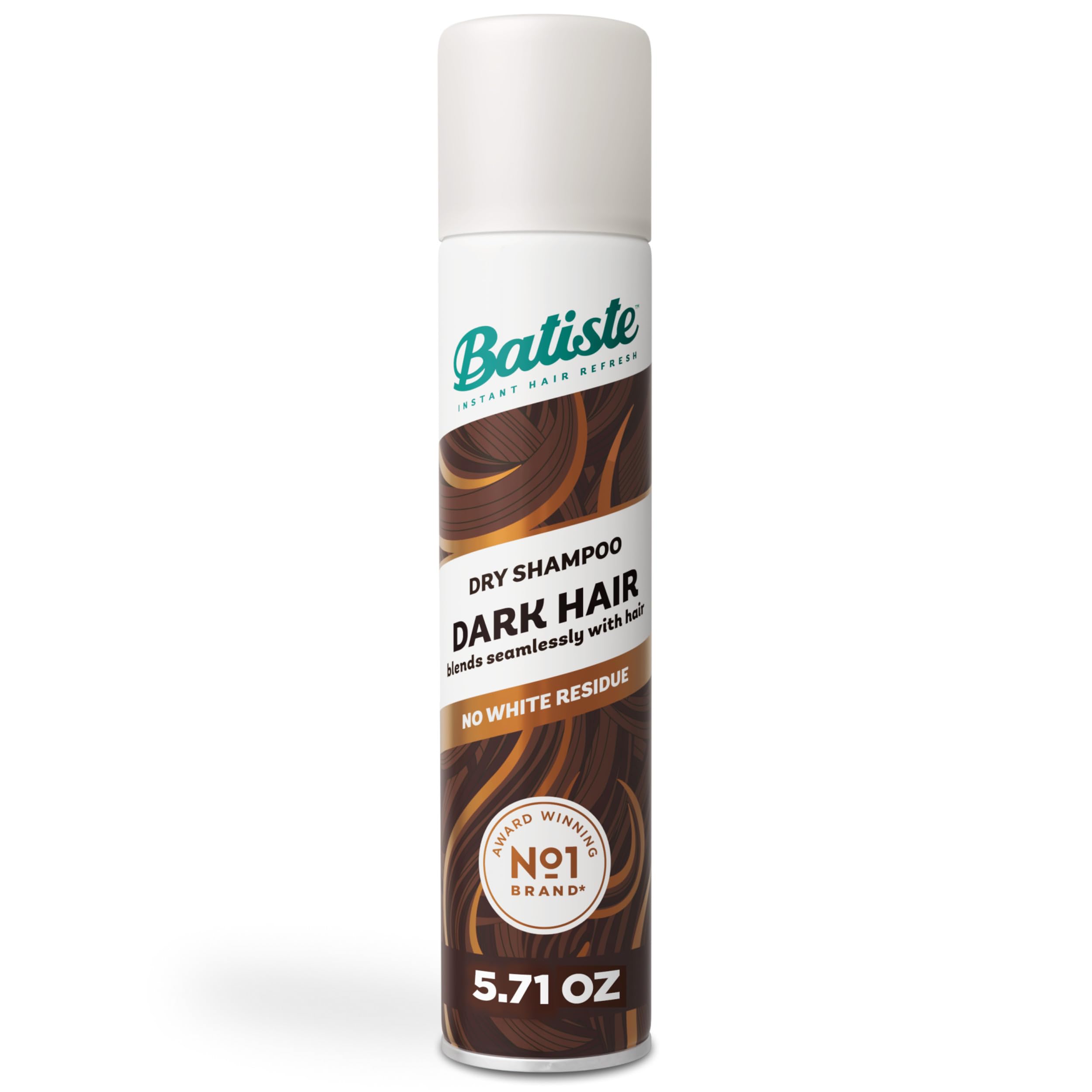Batiste Shampoing Sec Noir – flacon élégant, absorption rapide pour cheveux foncés.