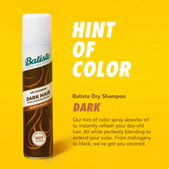 Batiste Shampoing Sec Noir – teinte adaptée qui s’accorde avec les cheveux noirs.