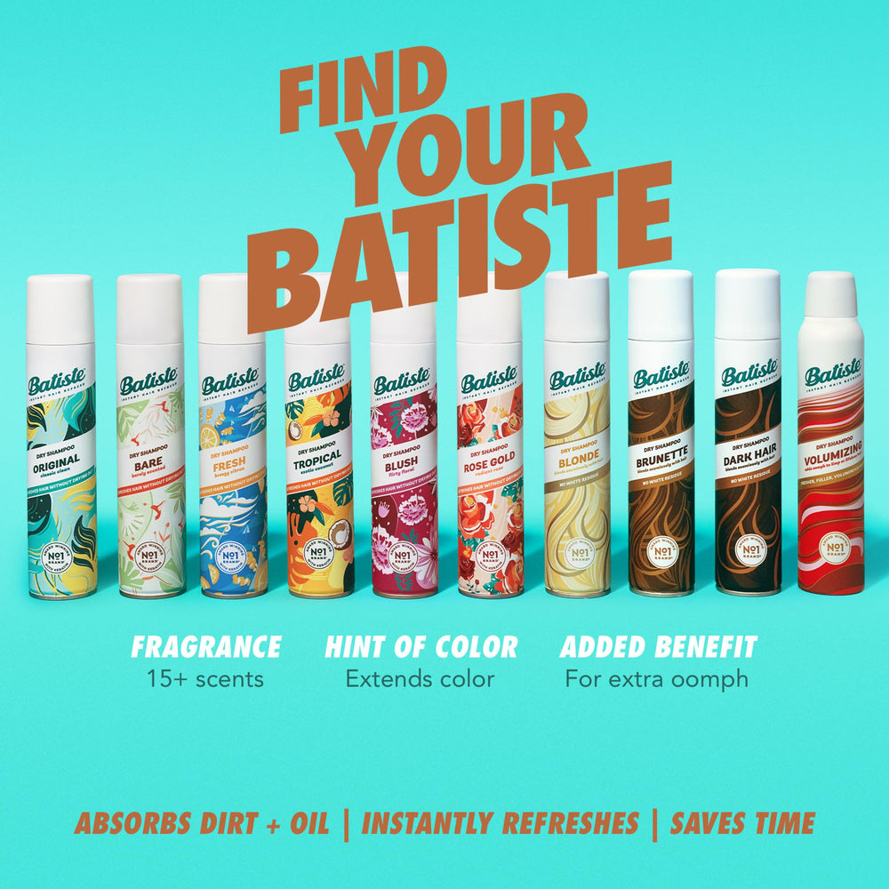 Batiste Shampoing Sec Noir – texture et volume supplémentaires pour une chevelure plus dense.