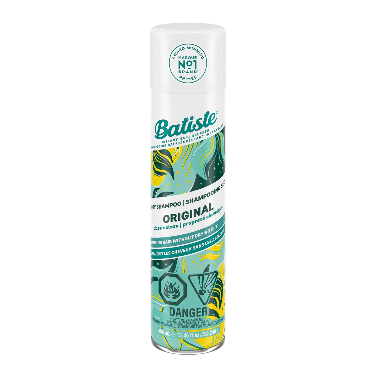 Batiste Shampoing Sec Original — bouteille facile à prendre en main pour rafraîchir rapidement.