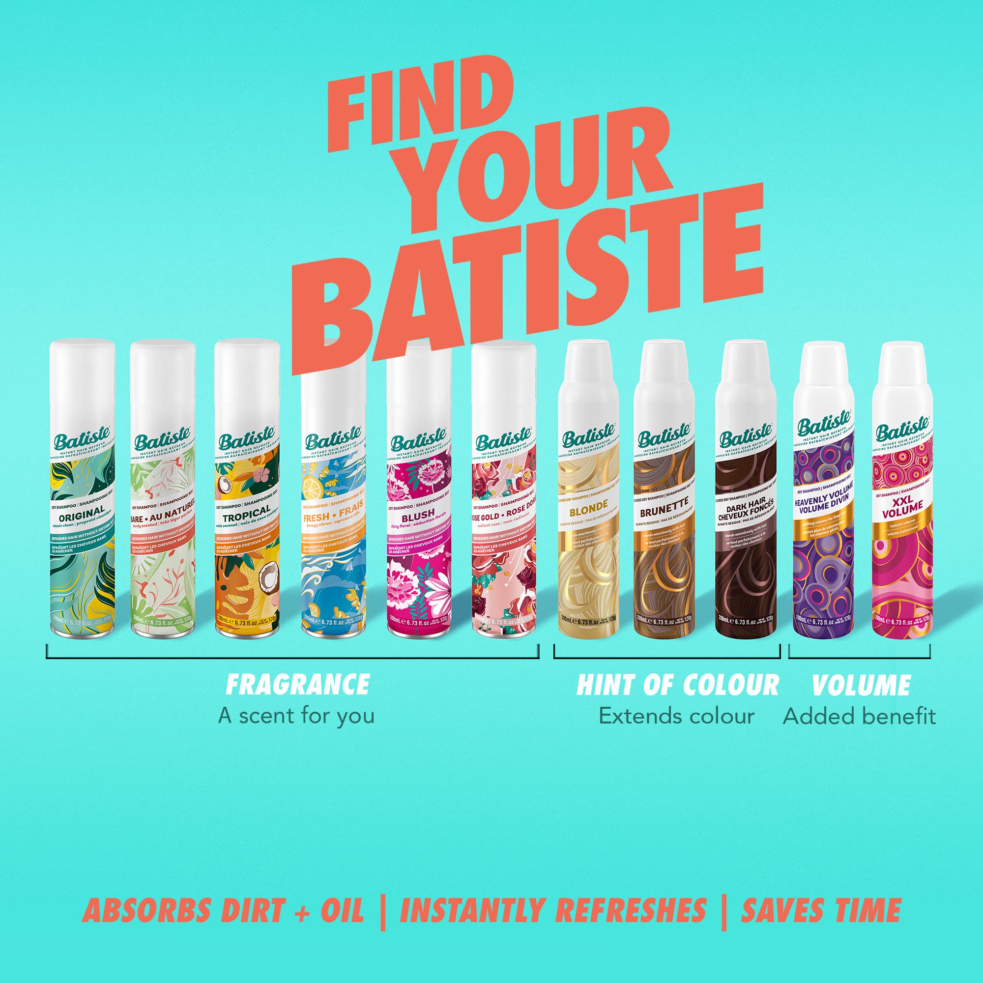 Batiste Shampoing Sec Original — odeur classique qui rappelle les journées fraîches.