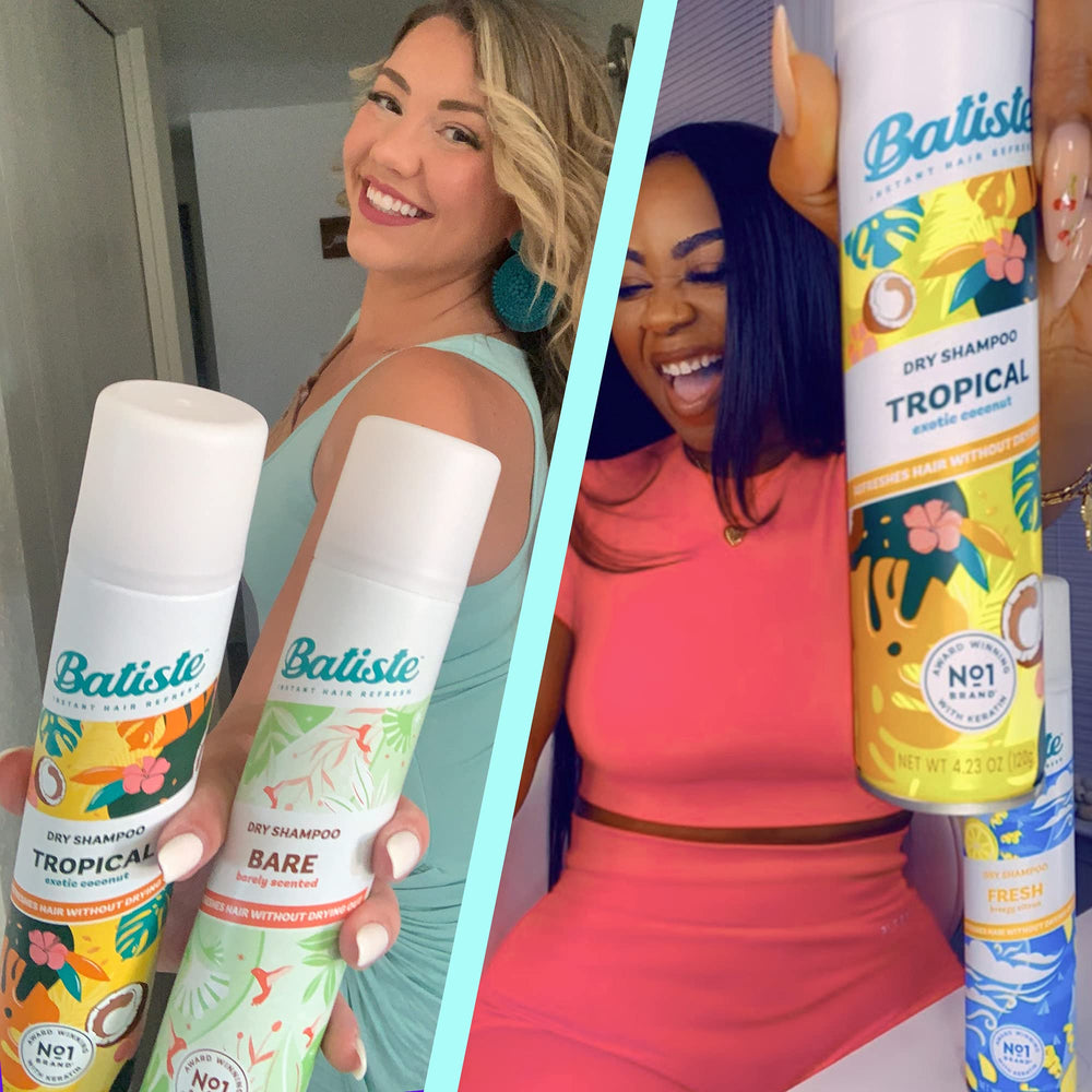 Batiste Shampoing Sec Original – sans sulfates, convient à tous les types de cheveux.