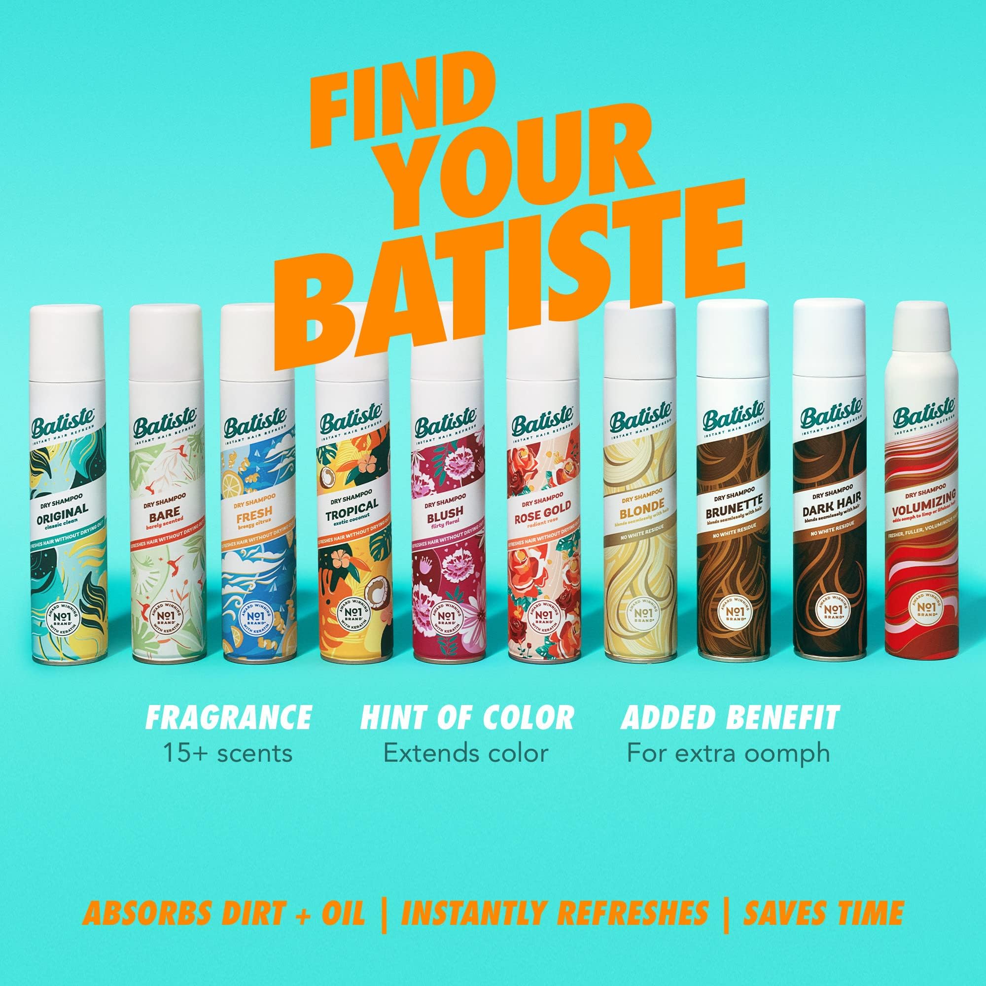 Batiste Shampoing-sec Tropical — solution pratique pour jours chargés et déplacements.
