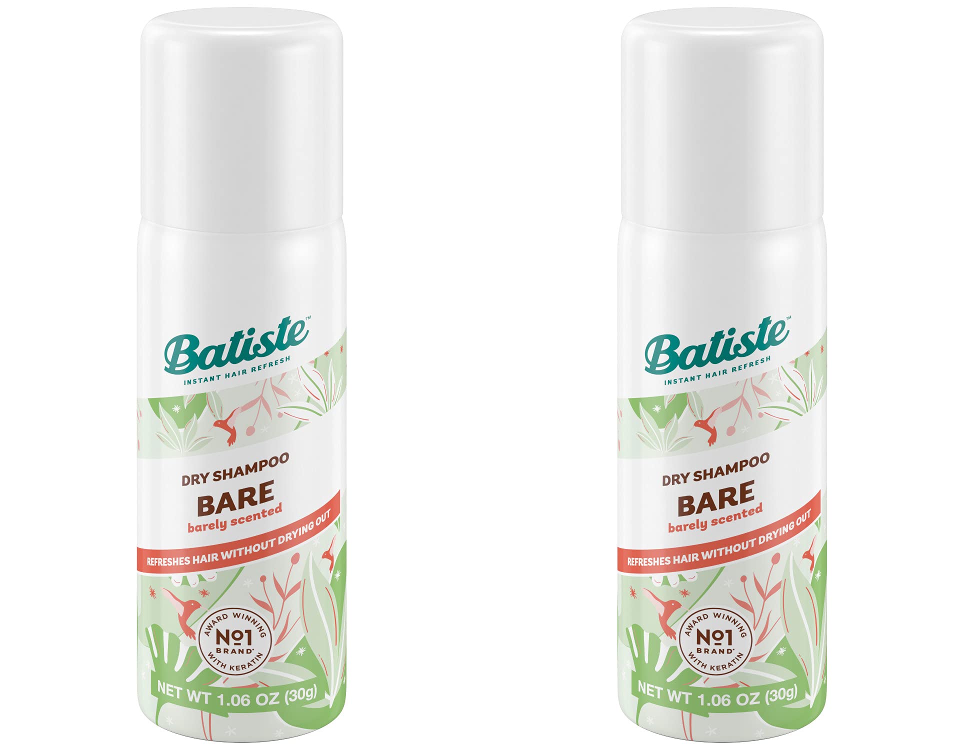 Batiste Bare format voyage: bouteille prête à emporter pour rafraîchir les cheveux.