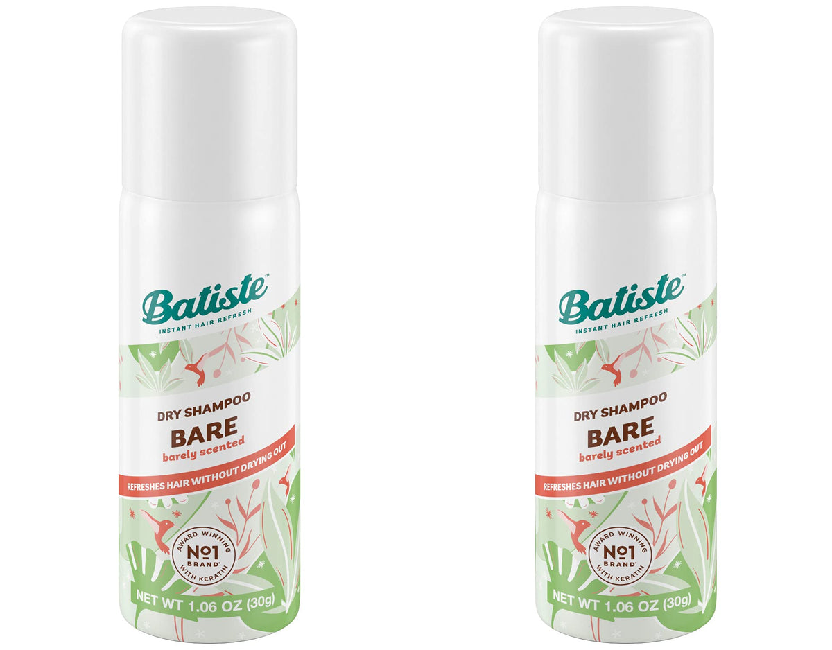 Batiste Bare format voyage: bouteille prête à emporter pour rafraîchir les cheveux.