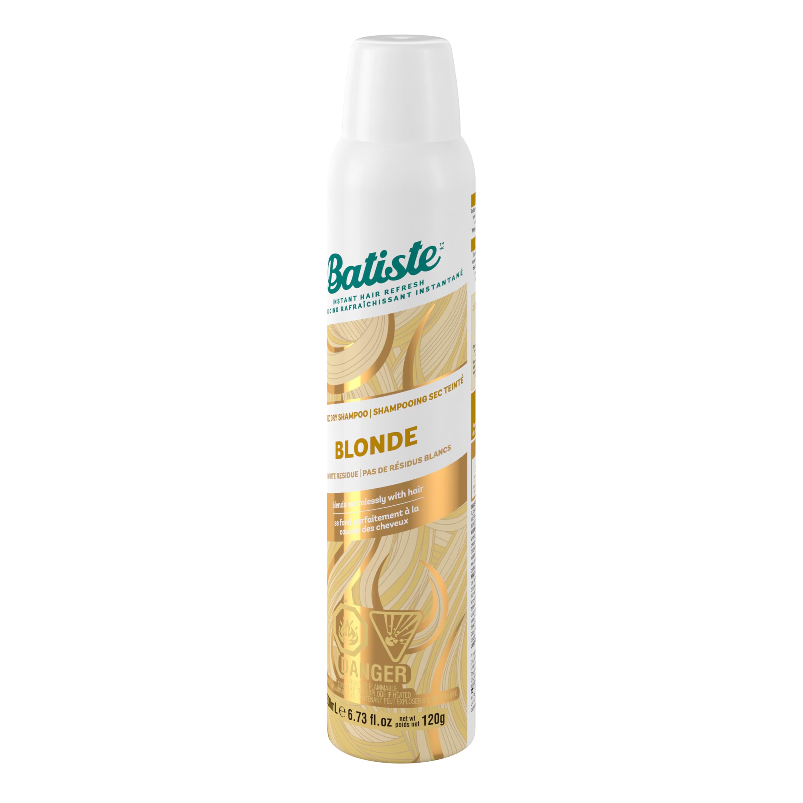 Batiste Shampooing Sec Brilliant Blonde — Parfait pour les matins pressés et les déplacements.