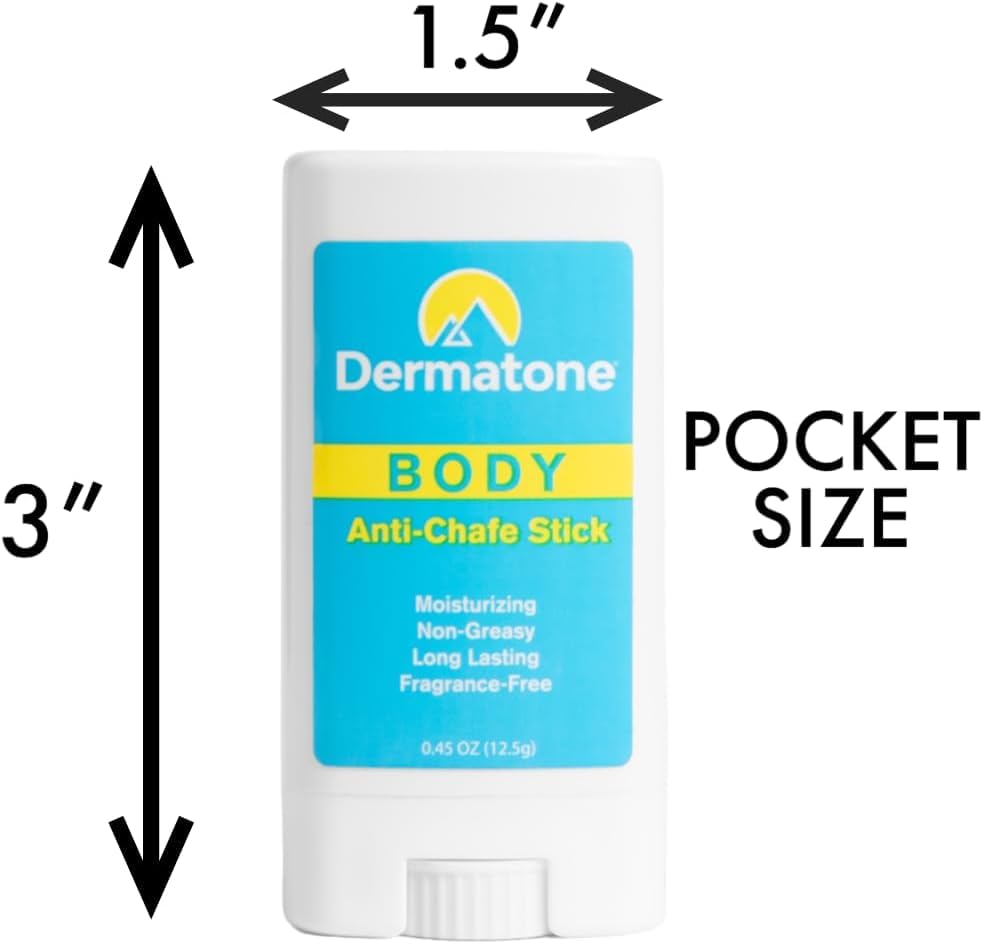 Bâton Dermatone usage sur les zones du corps : protection contre le frottement.