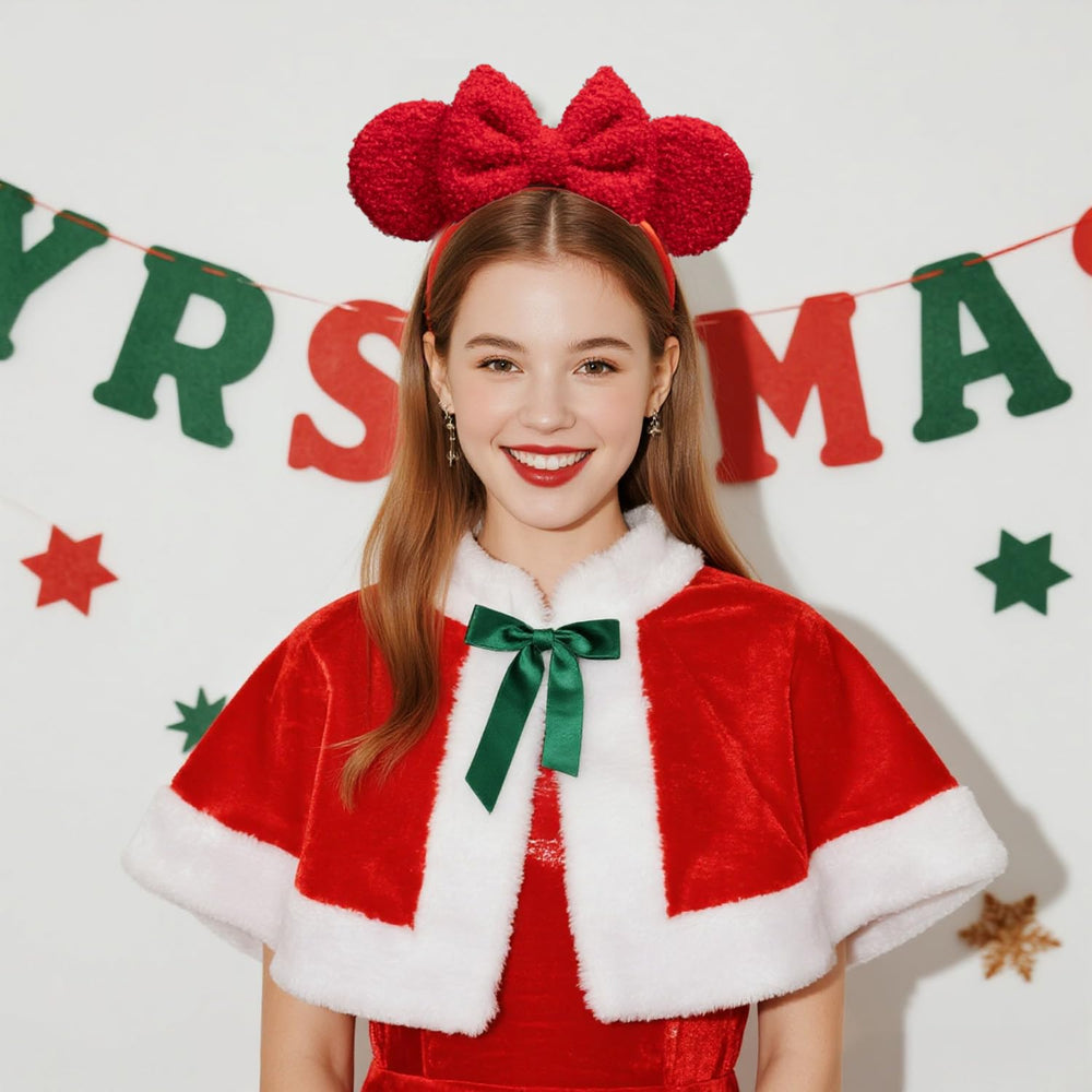 Batsysm nœud en peluche sur serre-tête, effet cosy pour Noël