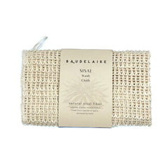 Baudelaire lingette sisal exfoliante, vue frontale, exfolie en douceur pour peau sensible.