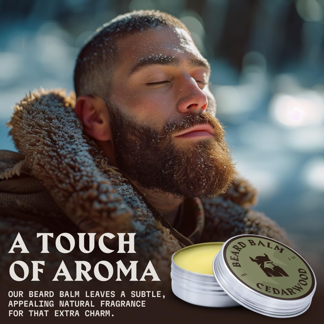 Texture onctueuse du baume Striking Viking — coiffage fluide et sans lourdeur.