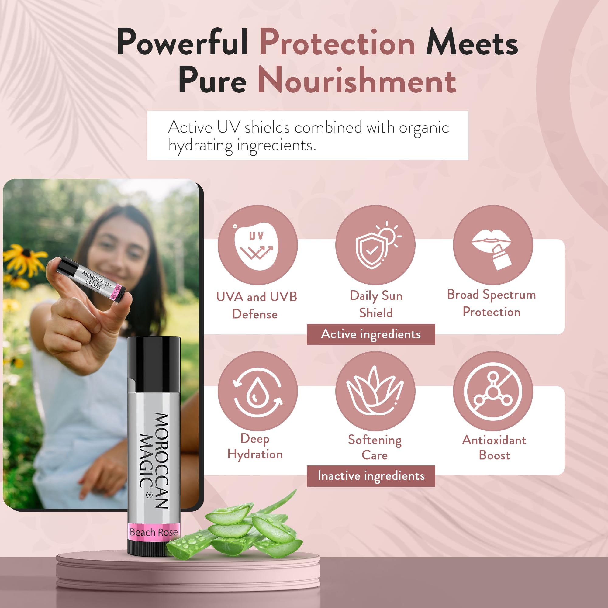 Huile d'argan et huiles essentielles dans Moroccan Magic baume pour nourrir les lèvres