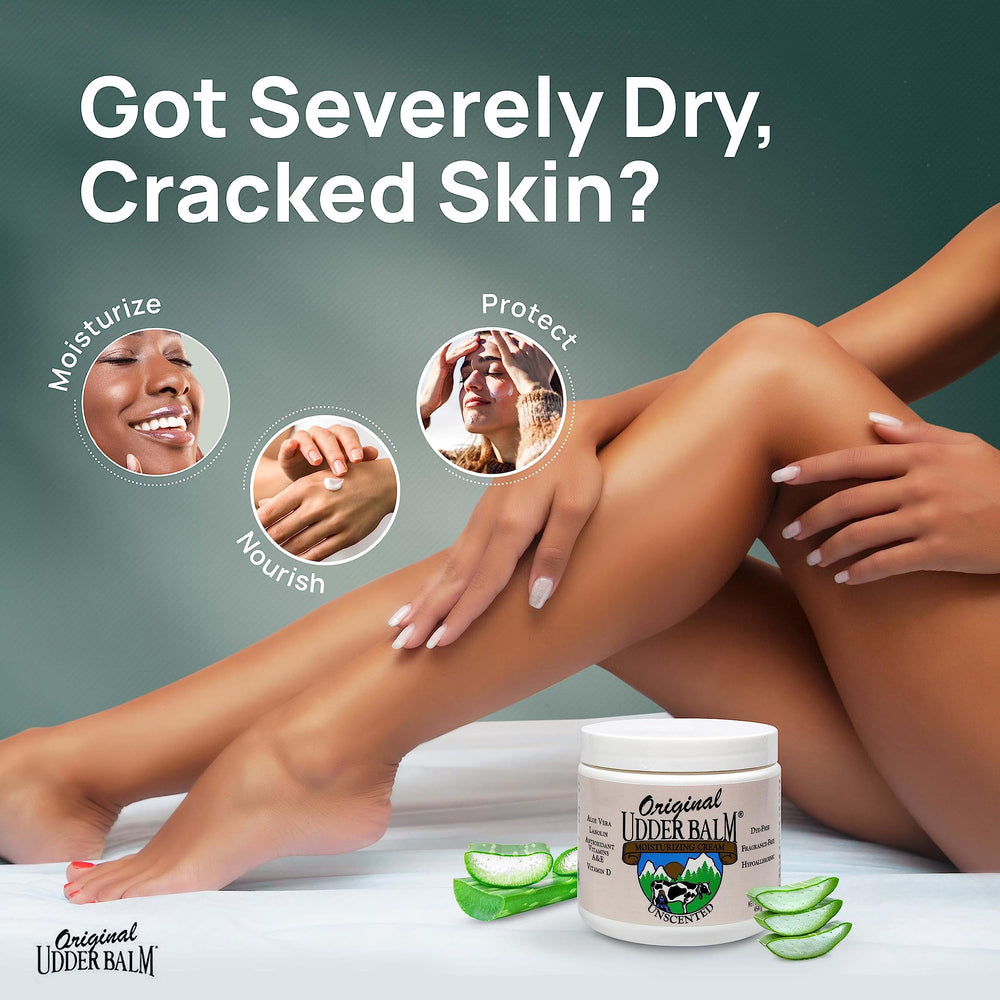 Original Udder Balm visage, texture riche et absorption rapide pour peau sensible.