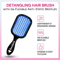 Bautero brosse cheveux mouillés et secs: démêlage efficace sur textures variées.