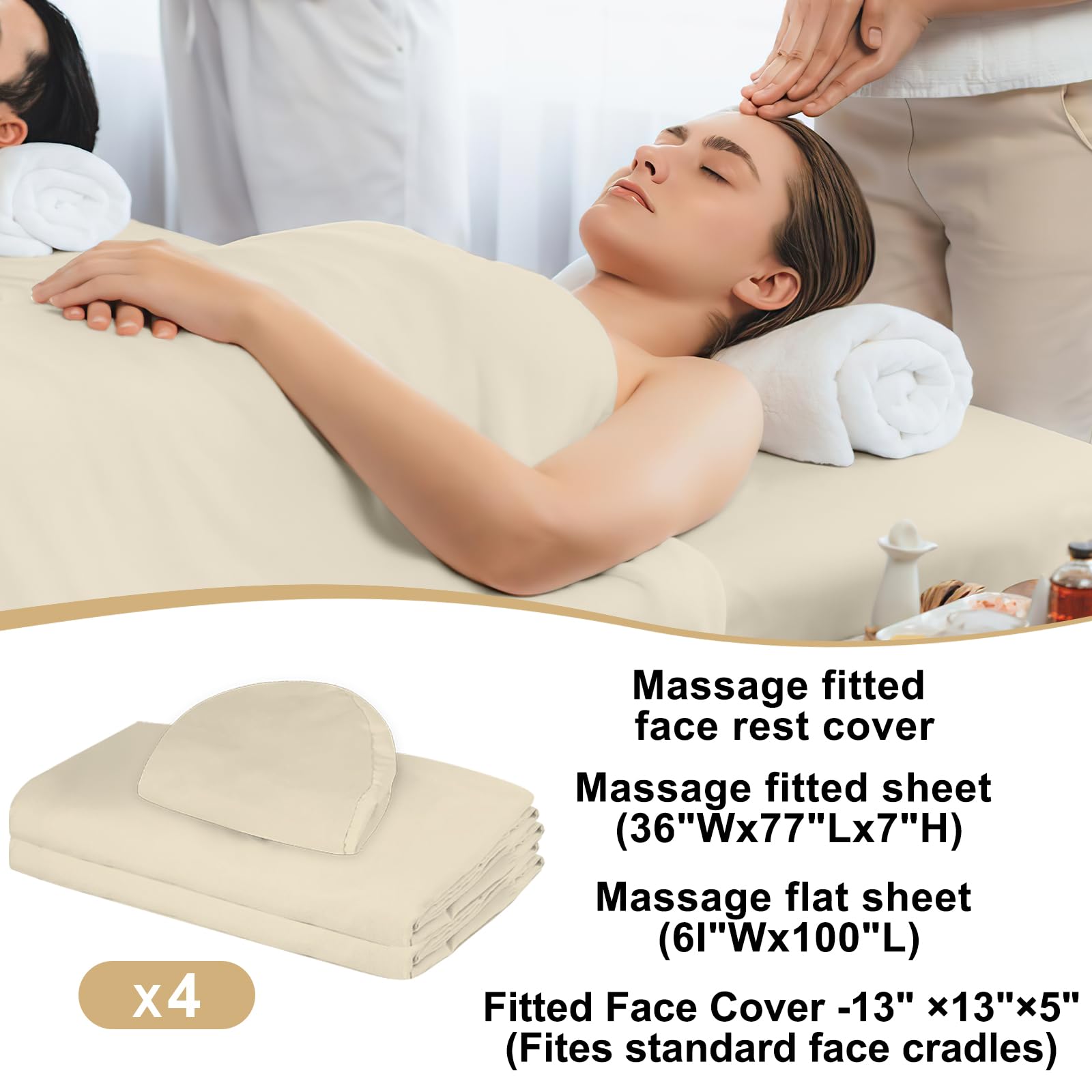 Bavlesfuire-drap-housse-massage-beige, ajustement sûr et douceur durable.
