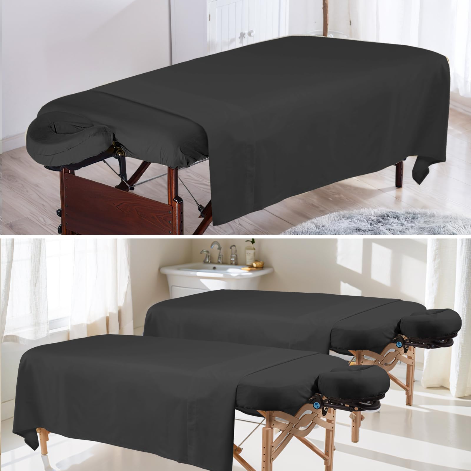 Bavlesfuire drap-housse-table-microfibre-noir résistant au lavage répété.