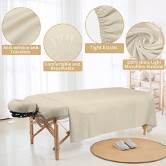Bavlesfuire-housse-appui-tete-massage-beige, couverture adaptée et confort du visage.