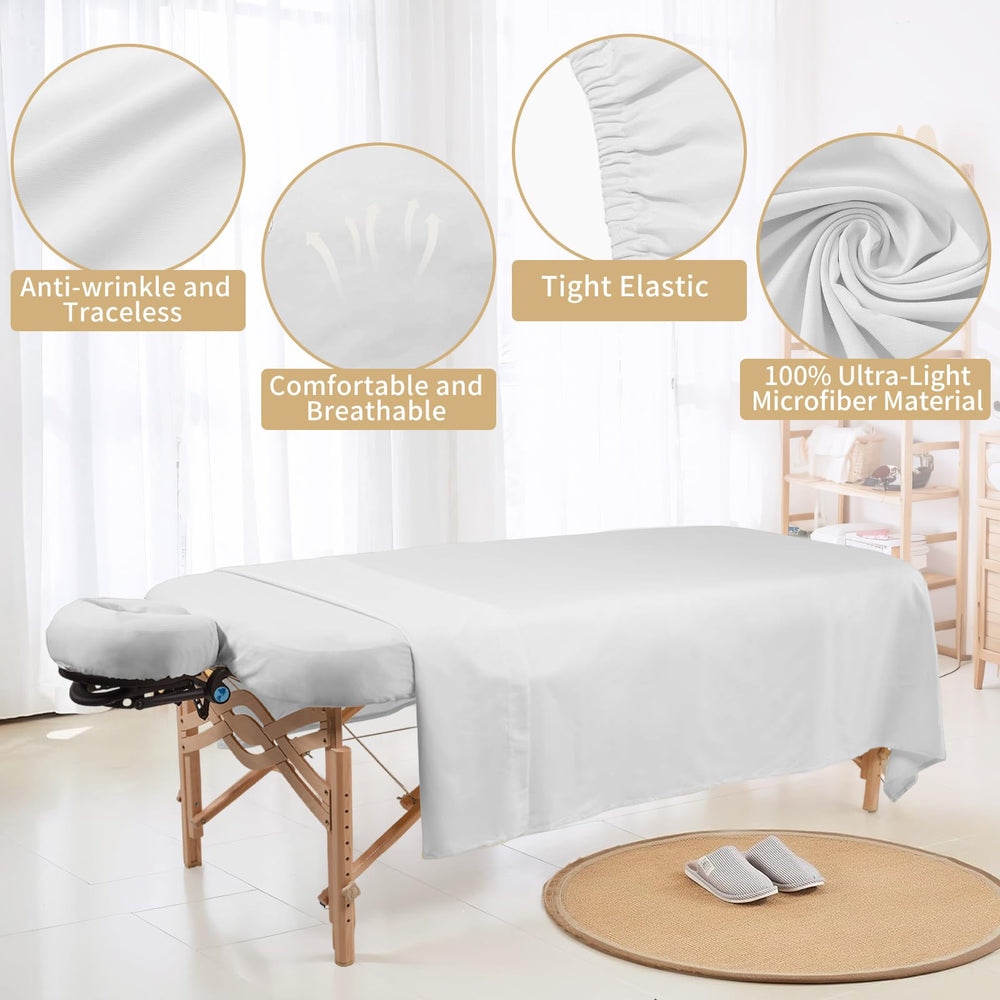 Housse de repose-tete Bavlesfuire sur table de massage, maintien fiable.