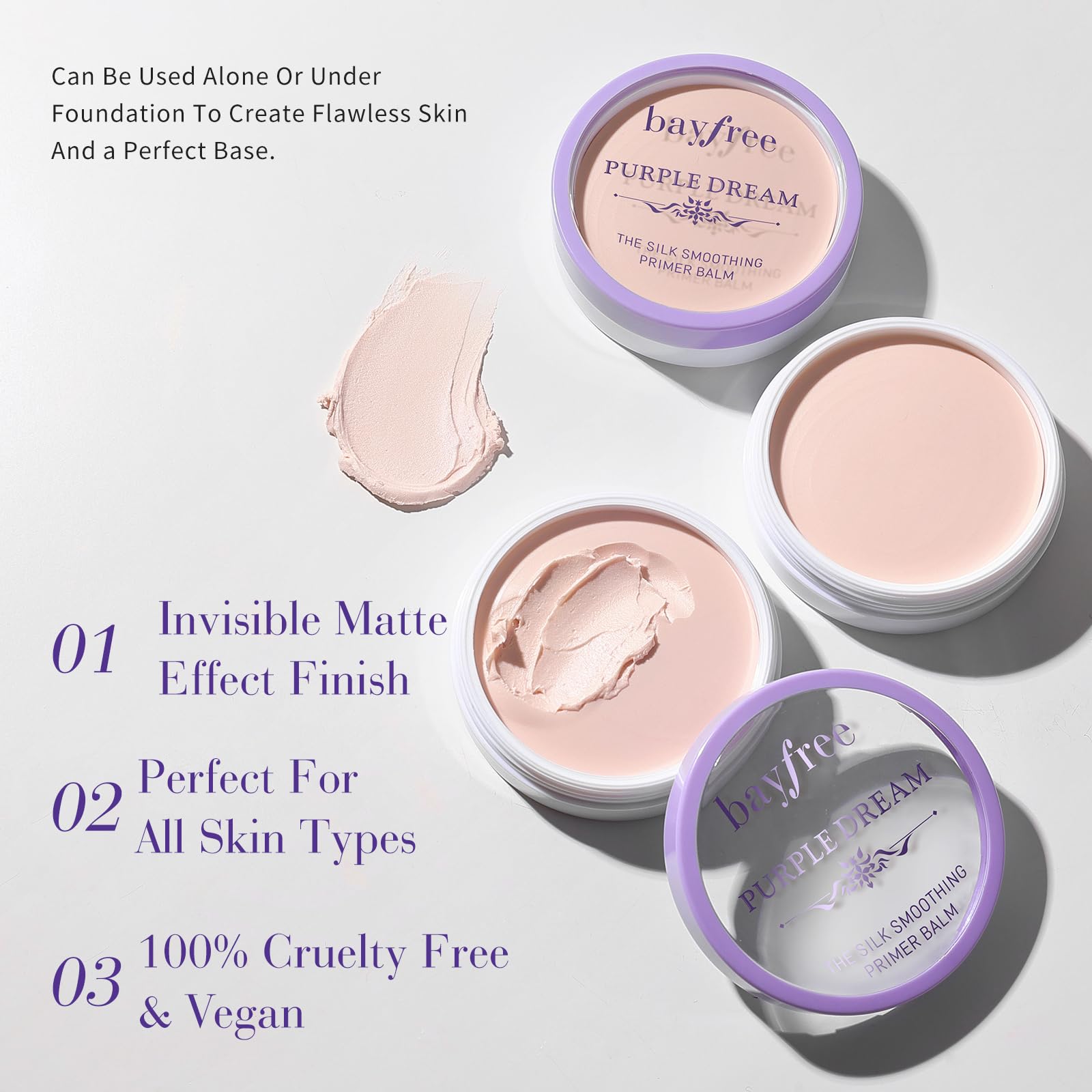 texture onctueusebayfree Silk Smoothing Primer Balm montrant la texture lissante
