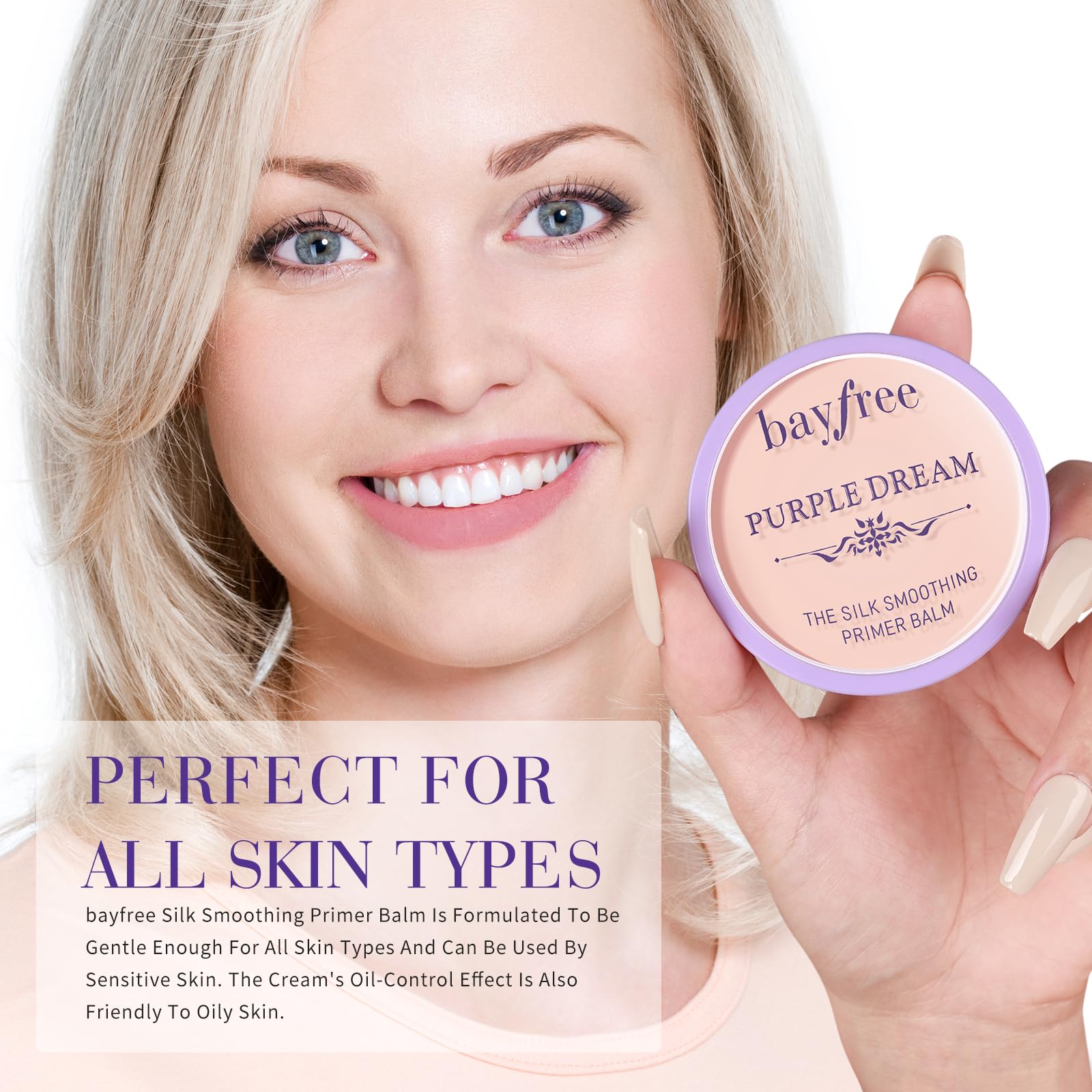 formule douce adaptée aux peaux sensibles avec bayfree Silk Smoothing Primer Balm