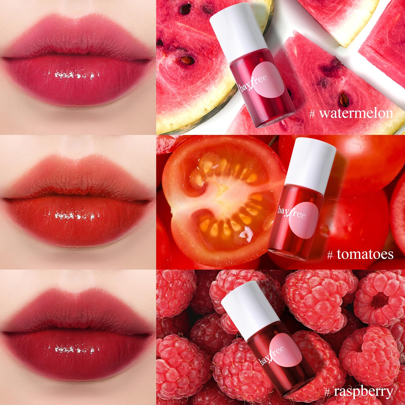 bayfree Lip Tint Set, formule resistante a l'eau et tenue durable.