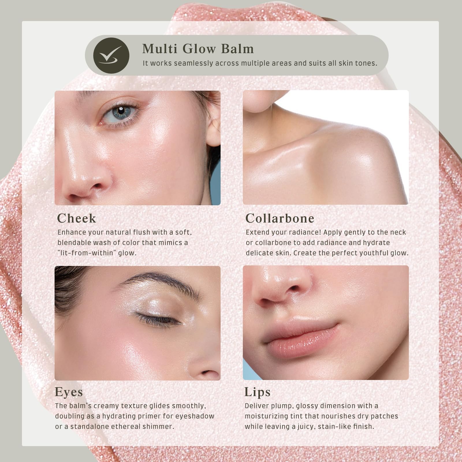 bayfree Multi Glow Balm s applique au doigt pour un rendu naturel