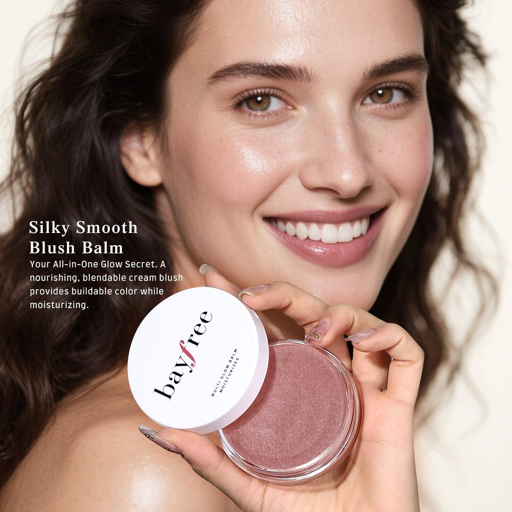 Bayfree Multi Glow Balm emballage compact et pratique pour le sac.