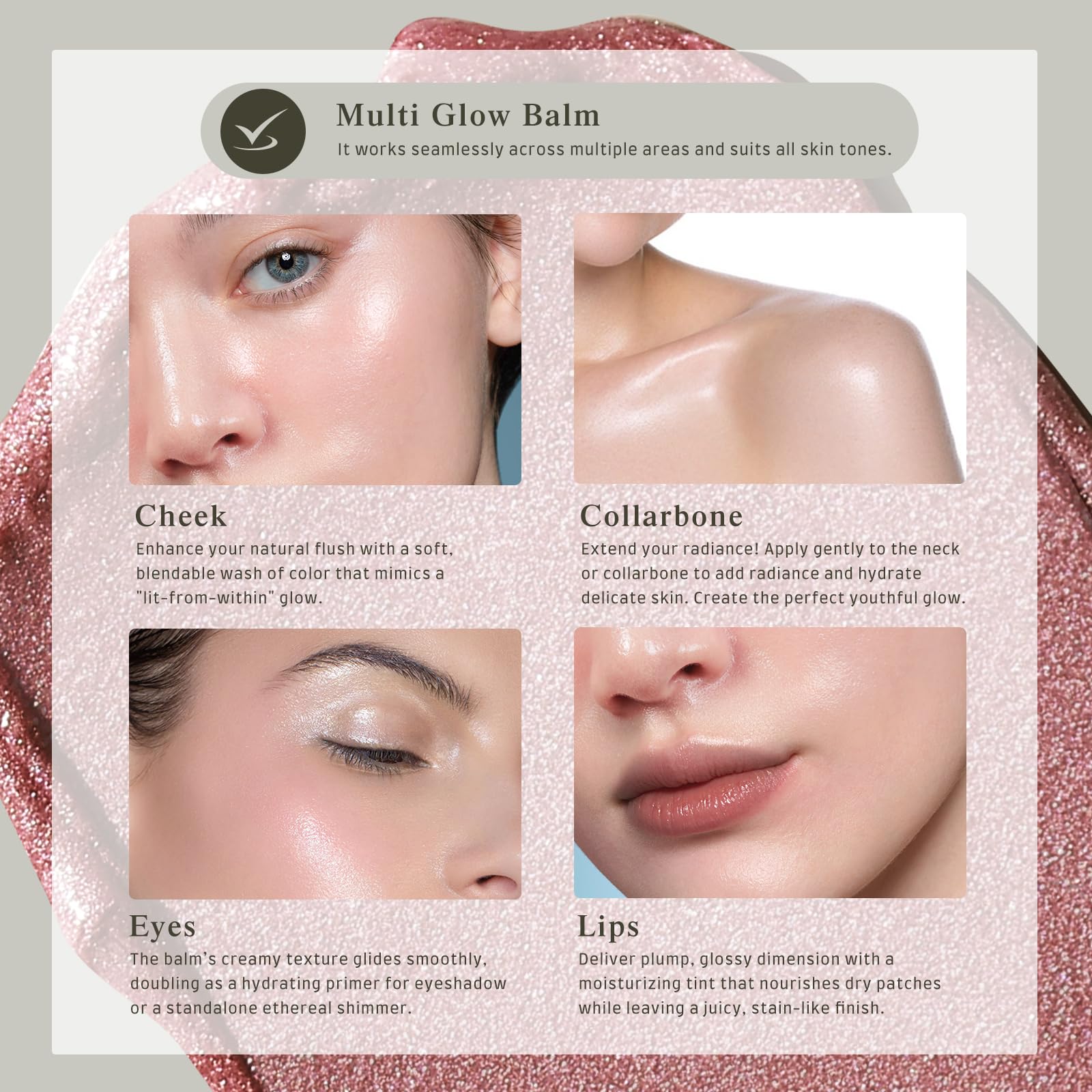 Bayfree Multi Glow Balm contient huile de coco hydratante et adoucissante.