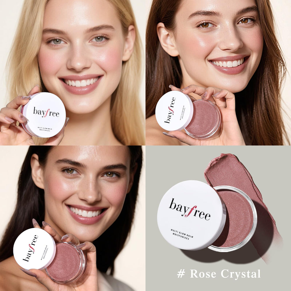 Bayfree Multi Glow Balm sur les lèvres pour une couleur subtile et hydratante.