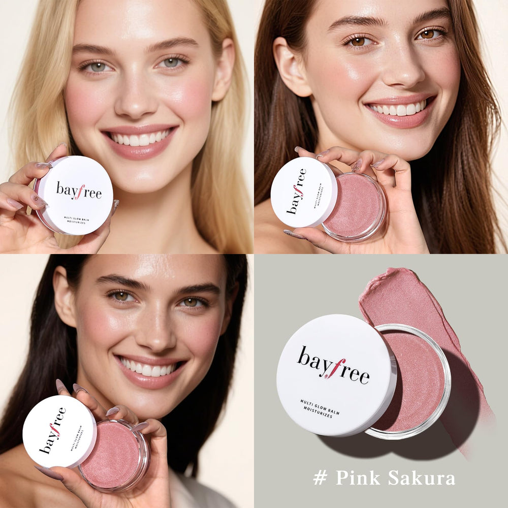 texture crème du bayfree Multi Glow Balm en swatch rosa sur peau