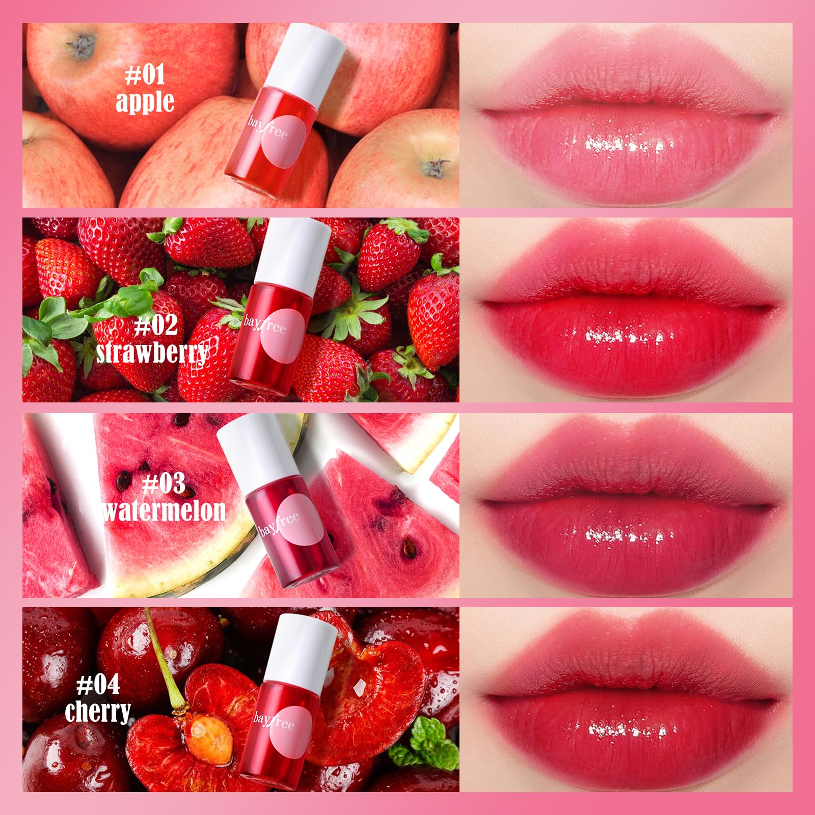bayfree Stain Lèvres Fruit Farm – transfert zéro et fini mat au quotidien.