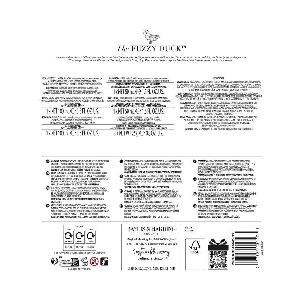 Baylis & Harding The Fuzzy Duck - coffret cadeau festif réutilisable.