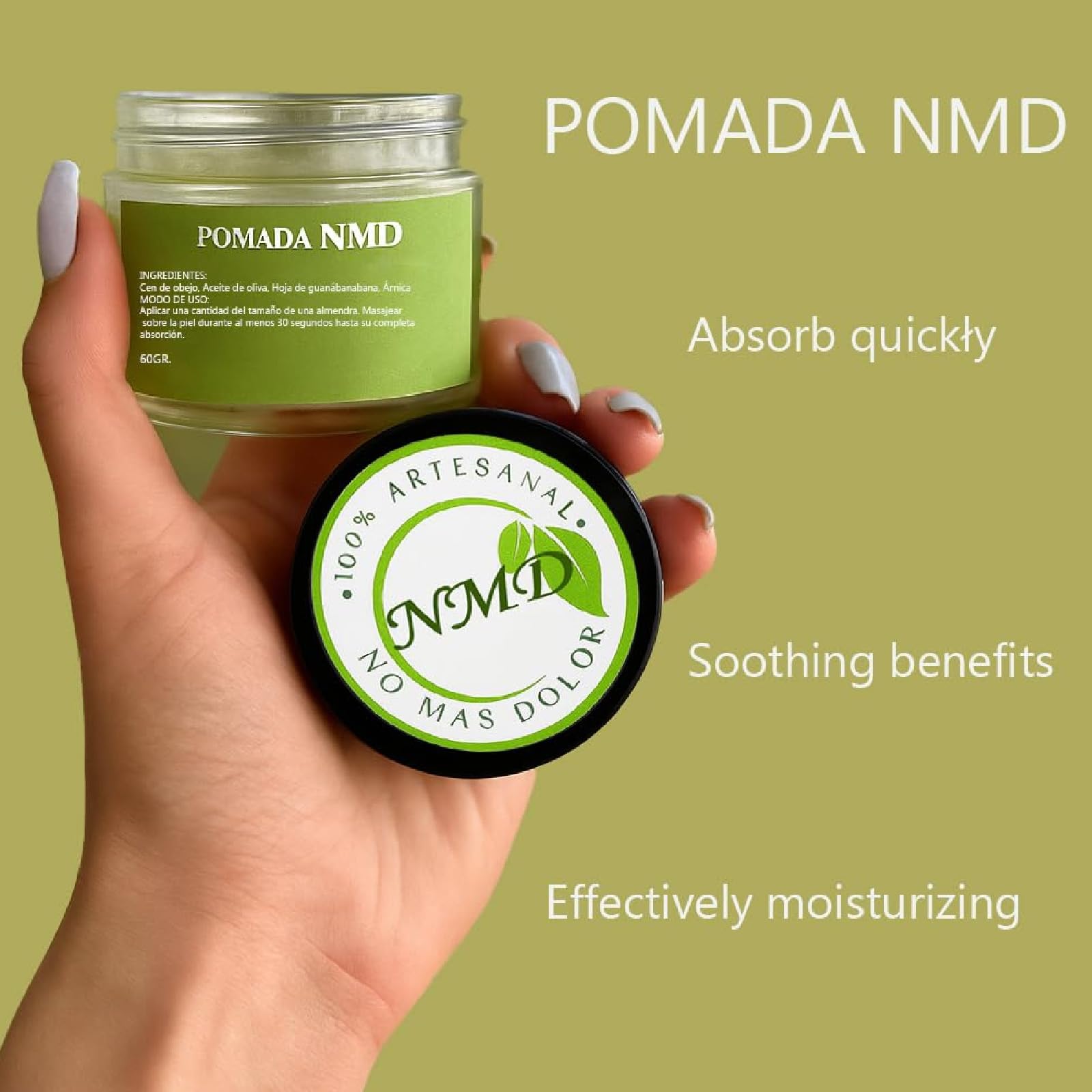 Texture non grasse et absorption rapide de Baysea Pommade NMD.