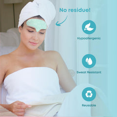 Patch frontal Bayside en action sur la peau pour lisser les traits.