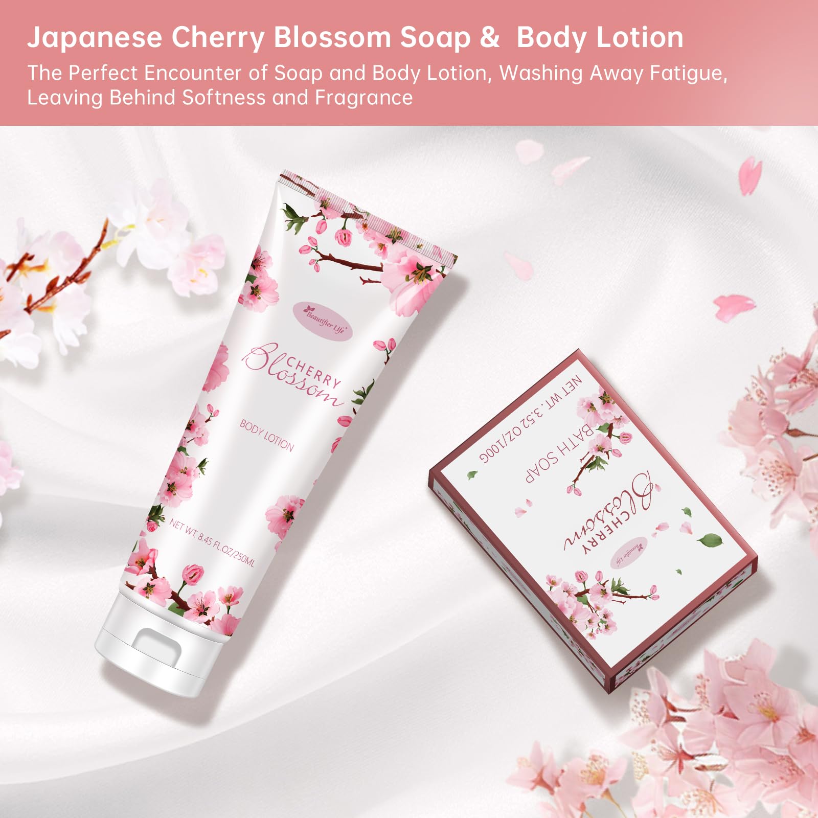 Bombes bain BBlove fleur de cerisier japonaise, effervescence et confort sensoriel.