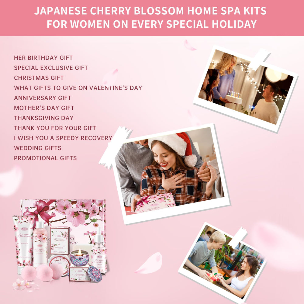Coffret bain et corps BBlove fleur de cerisier japonais, cadeau élégant pour elle.