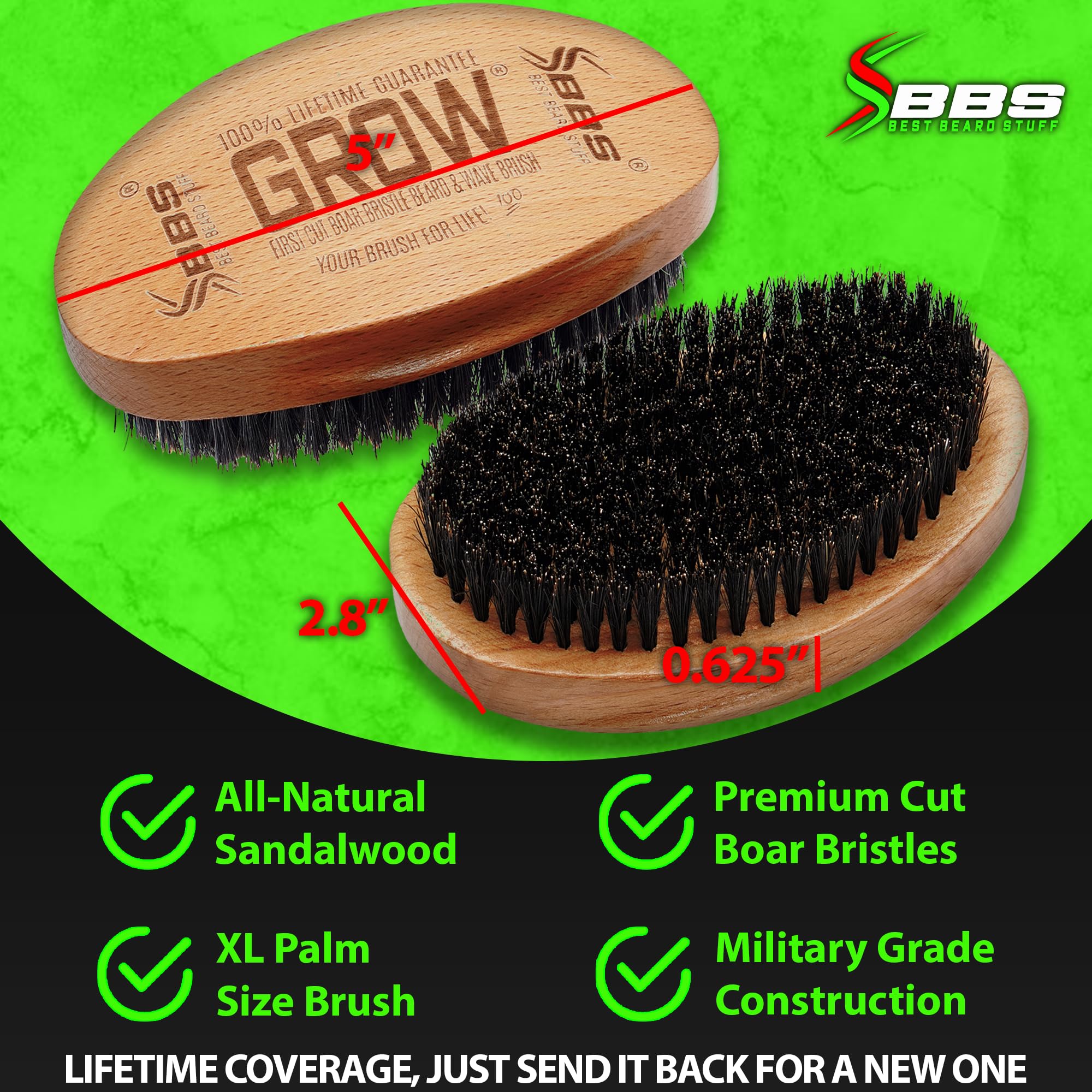 BBS Best Beard Stuff – brosse facilite l’application des huiles barbe et soins.