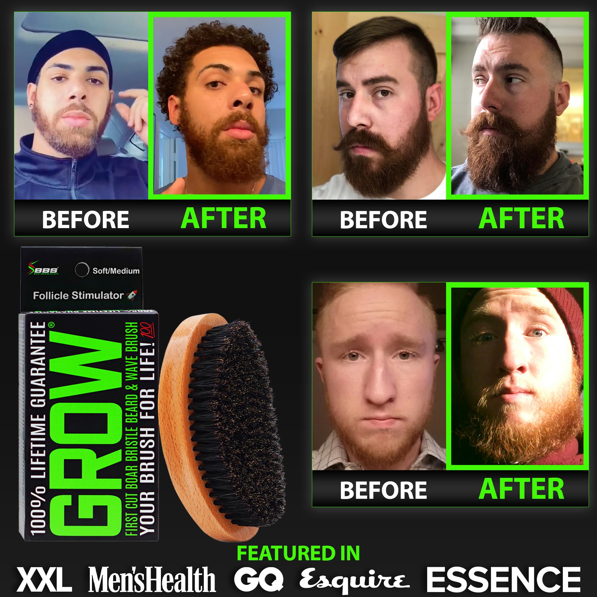 BBS Best Beard Stuff – brosse stimule la circulation et nourrit les follicules.