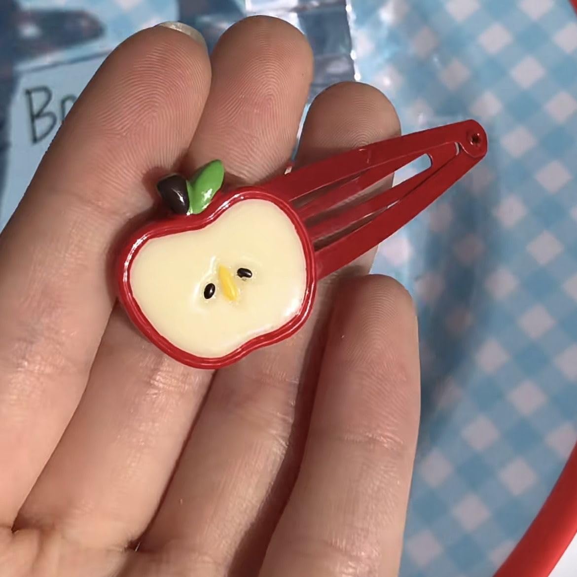 BBTDIN Clips Pomme Rouge — boucle à cheveux colorée et polyvalente