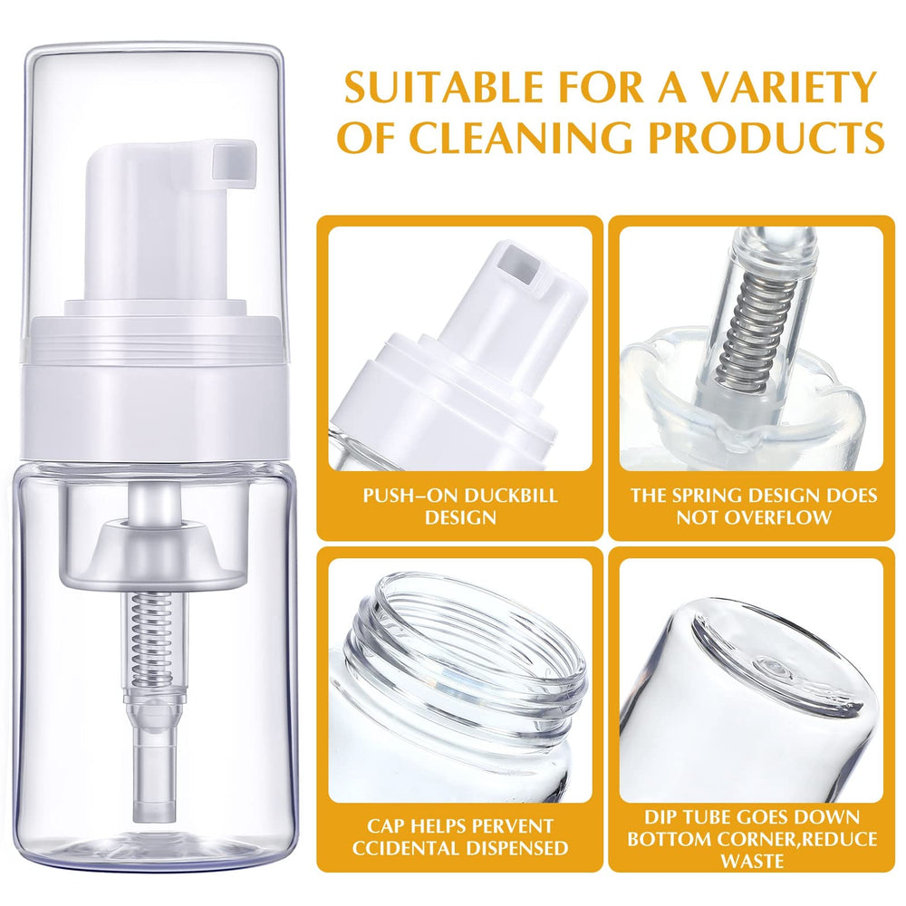 BBTO bouteilles-pompe-mousse 30ml compactes, parfaites pour shampoing et soins cils.