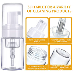 BBTO bouteilles-pompe-mousse 30ml compactes, parfaites pour shampoing et soins cils.