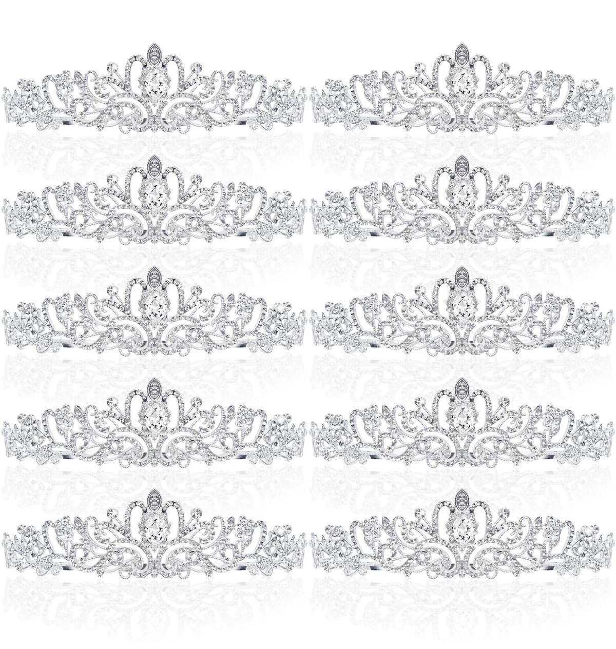 BBTO diadème crystal ensemble 10 pièces, prêt pour fête et mariage.