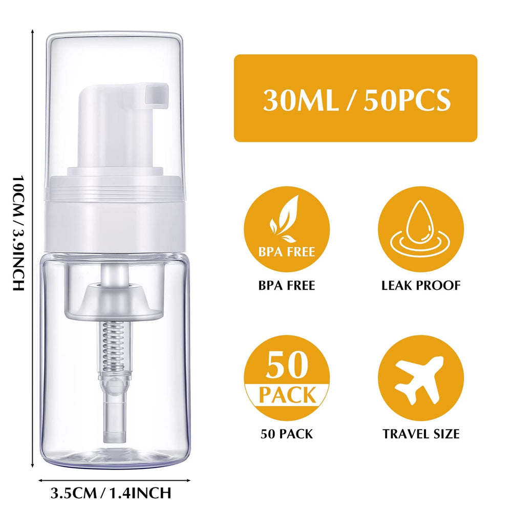 BBTO flacons-pompe-mousse 30ml transparents, pratique pour organiser les cosmétiques.